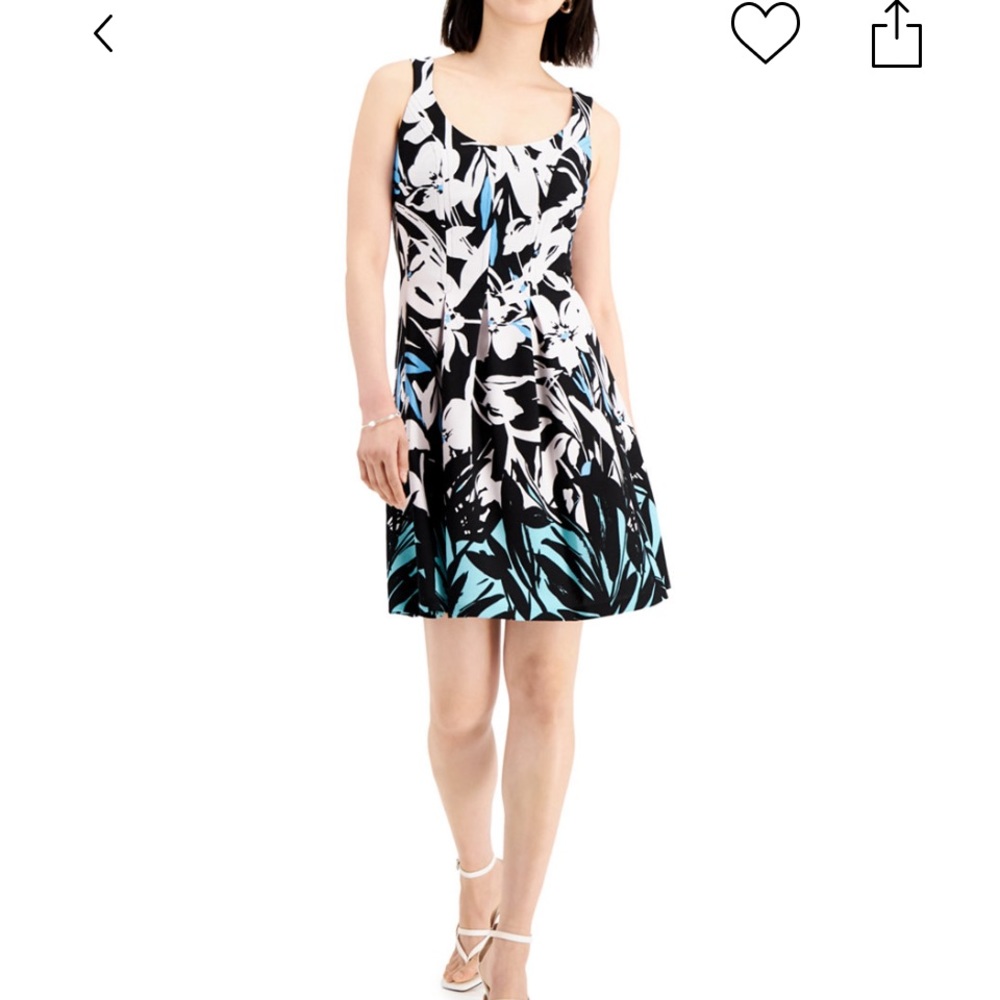 Nine West printed fit & flare Dres New - Picture 3 of 8